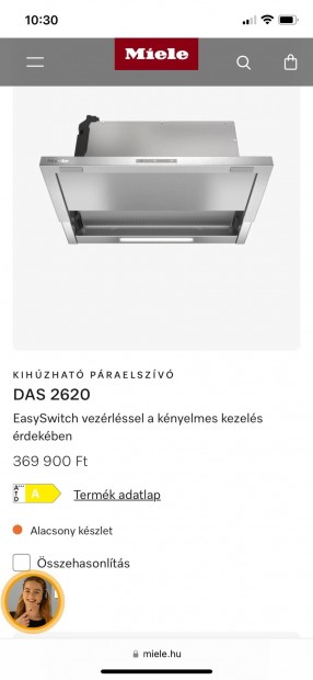 Miele DAS2620 kihzhat nemesacl praelszv/szagelszv