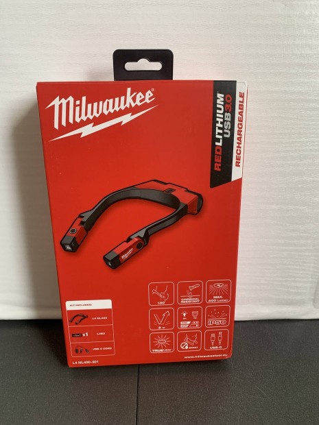 Milwaukee L4 NL400-301 USB jratlthet nyaklmpa