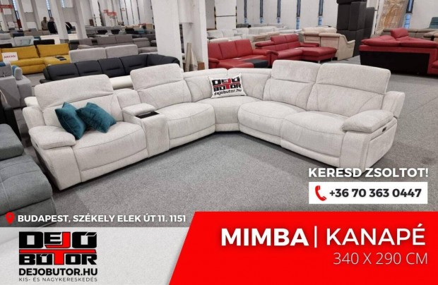 Mimba Motoros TV relax sarok fehr kanap lgarnitra 418x215 cm