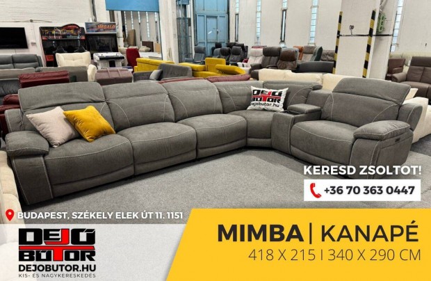 Mimba Motoros TV relax sarok gray kanap lgarnitra 418x215 cm