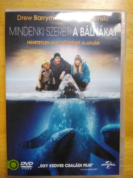 Mindenki szereti a bálnákat újszerű dvd Drew Barrymore 