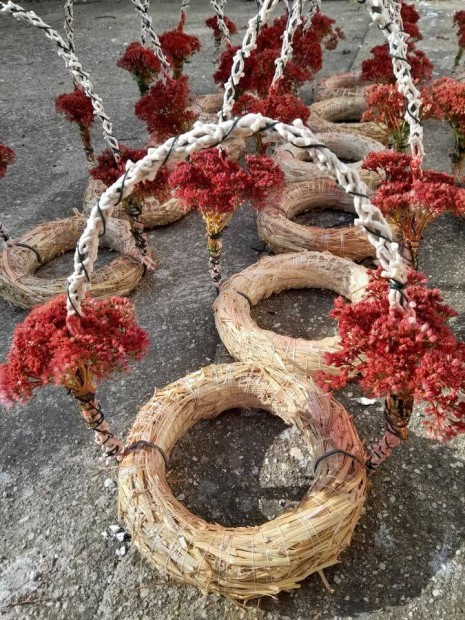 Mindenszenteki koszorú alapok festett szárított művirággal