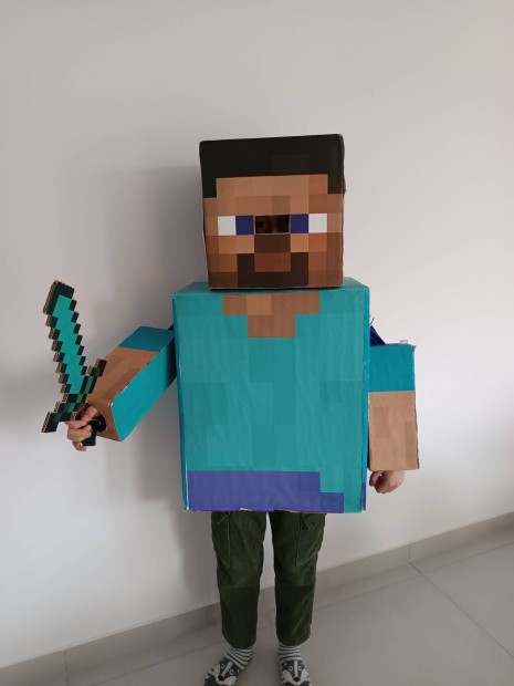 Minecraft Steve jelmez 9-12 veseknek