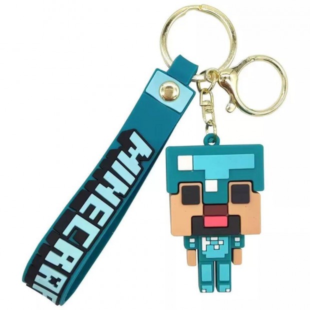 Minecraft Steve pnclban, kulcstart tskadsz, 6cm