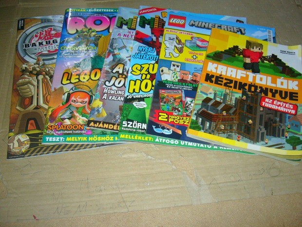 Minecraft, Lego robotok, Bakugan magazinok 6 db
