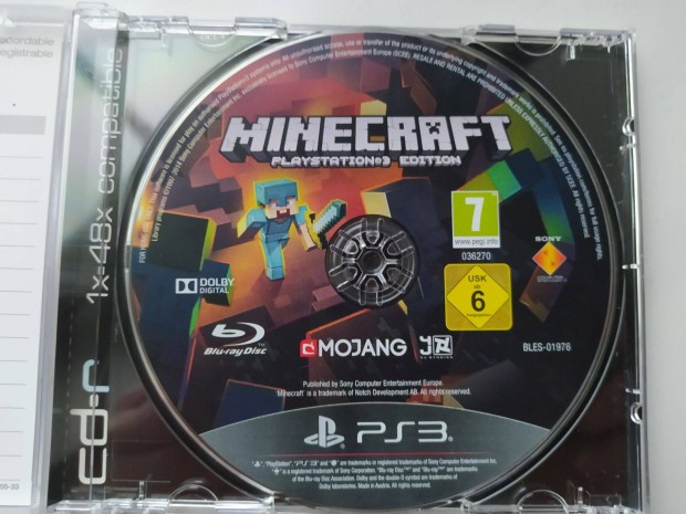 Minecraft - eredeti PS3 játék szép állapotban