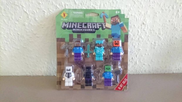 Minecraft figura szett tortadsz jtk 6 db + kiegsztk j Kszleten