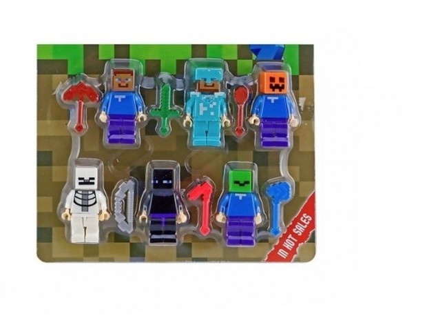 Minecraft figura szett tortadsz jtk 6 db + kiegsztk j szmls