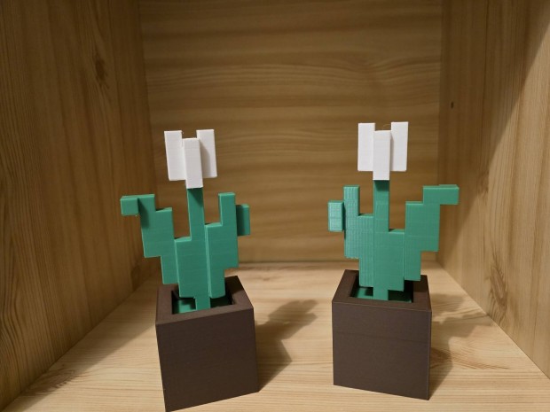 Minecraft tulipn 3d nyomtatott dekorci gyerek dsz (2db)