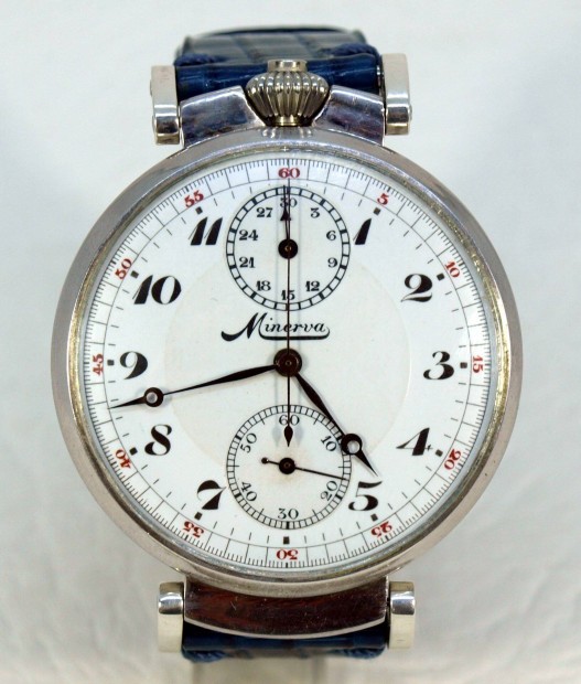 Minerva Chronograph bepts (Ezst,Ritkasg)