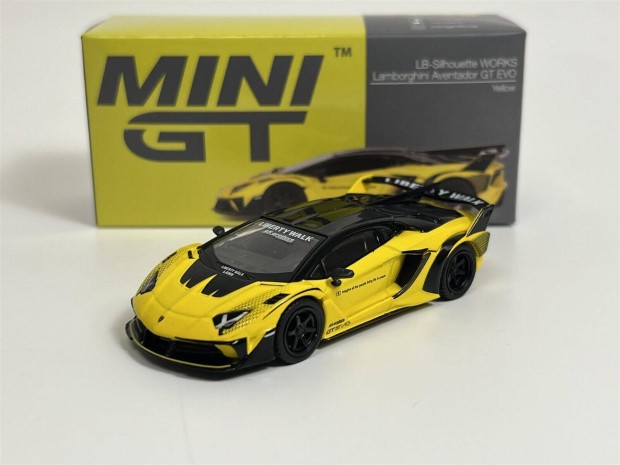 Mini GT Lamborghini LB-Silhouette Works Aventador GT Evo Yellow