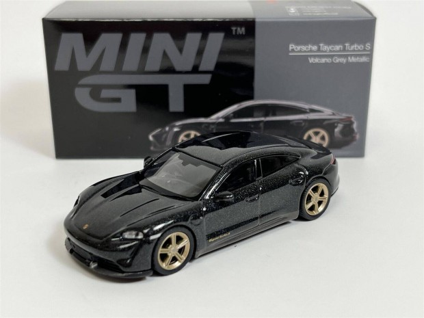Mini GT MGT00433 Porsche Taycan Turbo S Volcano Grey Metallic