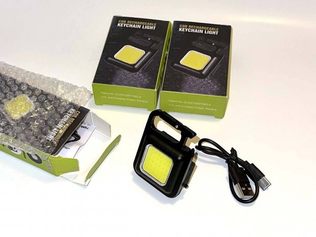 Mini mgneses COB led akkus zseblmpa karabner kulcstart USB-C