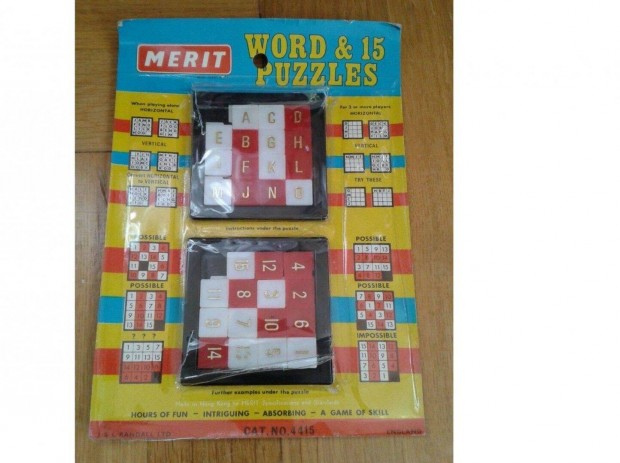 Mini tili-toli, betűs és 15-ös puzzle