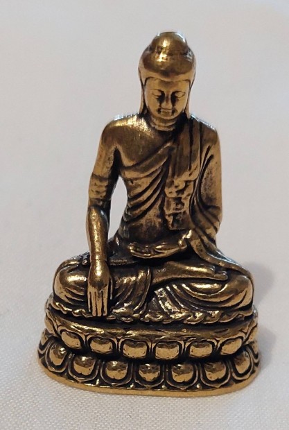Miniatűr sárgaréz Buddha szobor
