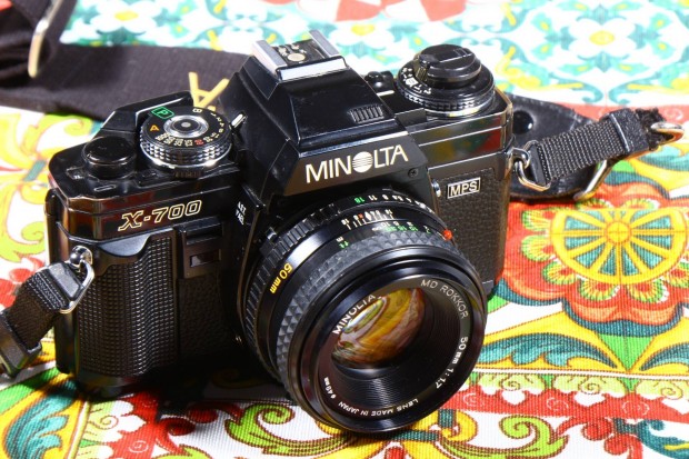 Minolta X-700 filmes fnykpezgp + 1.7 50 mm md objektv 