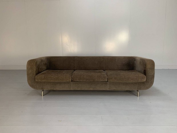Minotti "Dubuffet" 3 személyes kanapé - barna zsenília színben