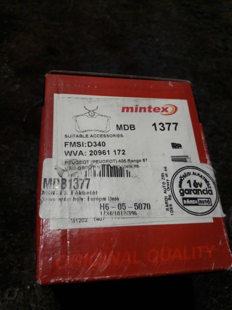 Mintex MDB1377 Fkbett kszlet Peugeot 405