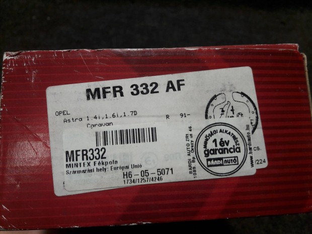 Mintex MFR332 hts fkbett szett Opel Astra