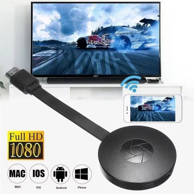 Miracast Anycast Wifi 1080p HDMI Hordozhat Airplay Bontatlan j