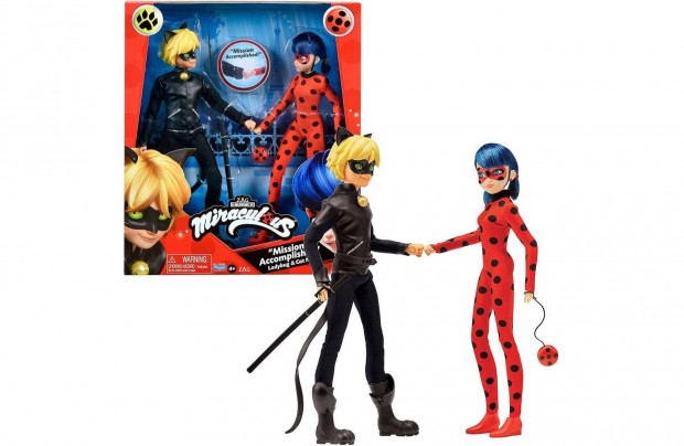 Miraculous Katicabogr Ladybug s Cat Noir baba szett Bandai