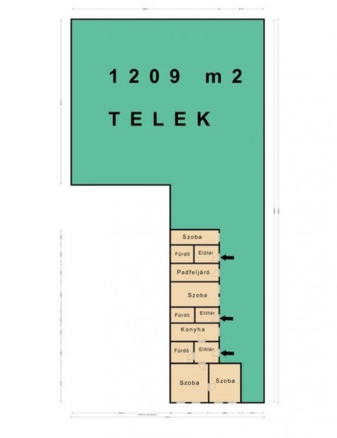 Miskolc Belvros Vrsmarty t befektets telek 1206 m2