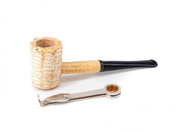 Missouri Meerschaum Corn Cob Washington kukorica pipa egyenes szárral