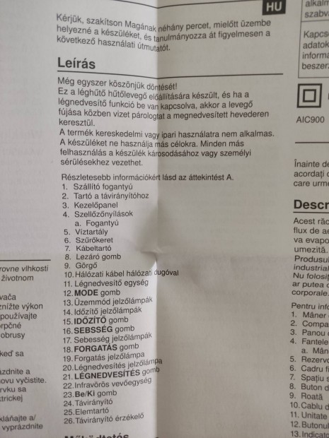 Mobil levegő hűtő újonnan távkapcsolóval eladó