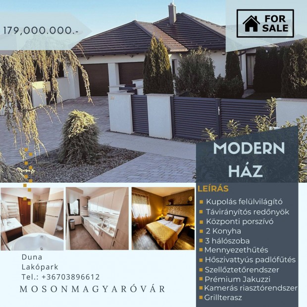 Modern A+ tanustvnyos hszivattys csaldi hz 765 m2 telken