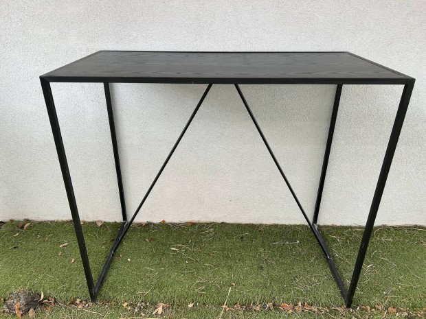 Modern, fekete f�m v�zas �tkez�asztal, b�r asztal, konzol asztal