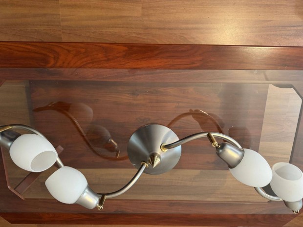 Modern, szép mennyezeti lámpa (80 cm) 4 ágú, állítható búrák