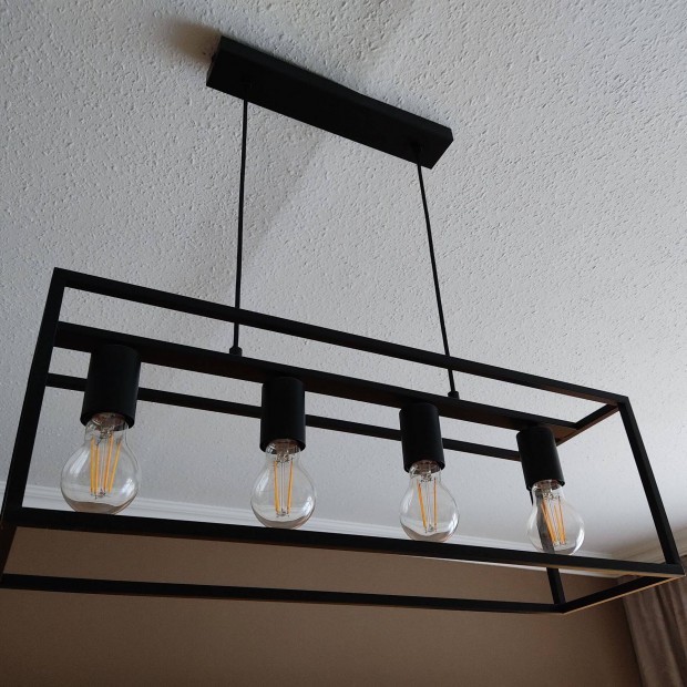 Modern fekete függőlámpa led izzókkal
