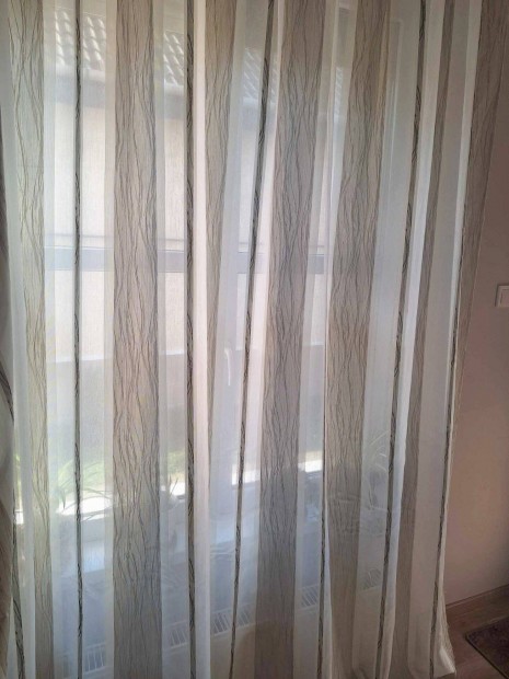 Modern mintás, új szürke függöny Ólomzsinórral (16,5m x 280 cm)