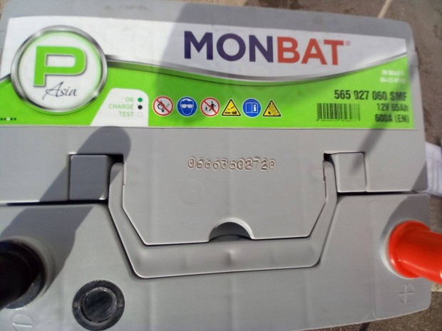 Monbat Performance Asia 12V 65Ah 600A Jobb+ autó akkumulátor