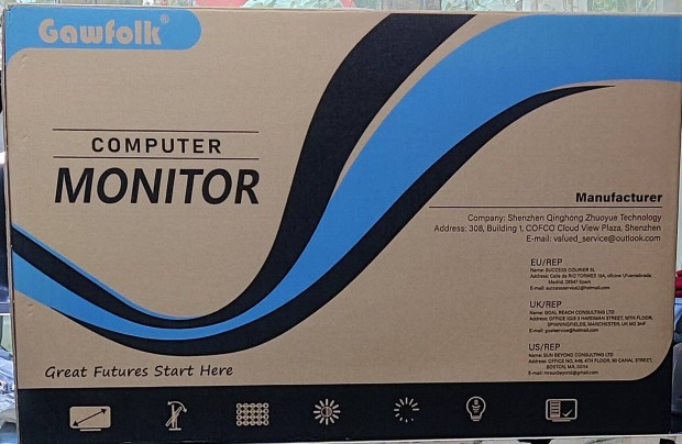 Monitor Gawfolk 32 hvelykes Qhd velt jtkmonitor. j Dobozos