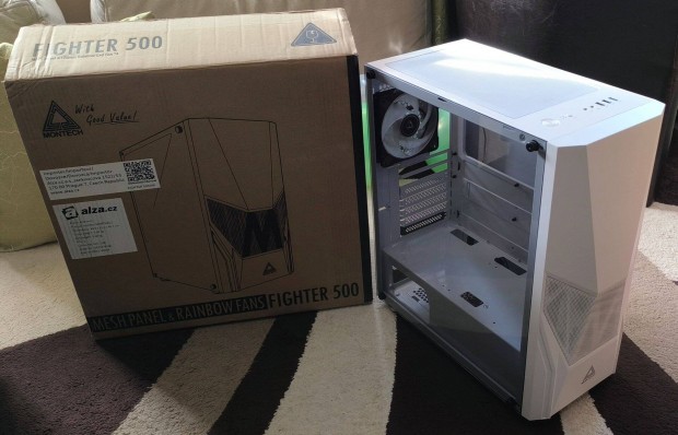 Montech Fighter 500 White, ATX gphz, ablakos, fehr