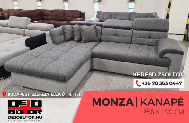 Monza htfalas rugs relax kanap lgarnitra 256x190 cm szrke sarok