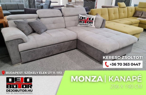 Monza sarok htfalas kanap lgarnitra btor 256x190 cm yoma 6 gray