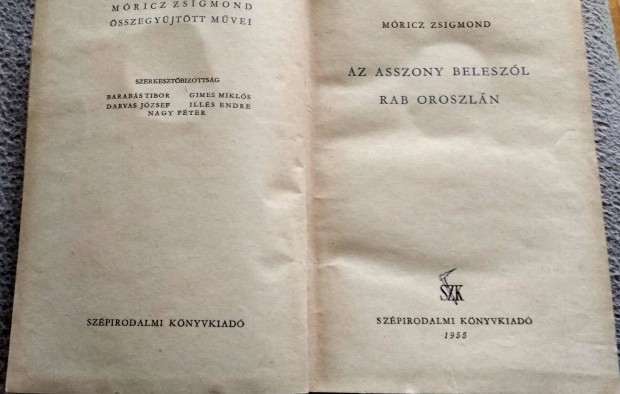 Mricz Zsigmond 2 regnye egy knyvben 1955-bl 1.400.-Ft