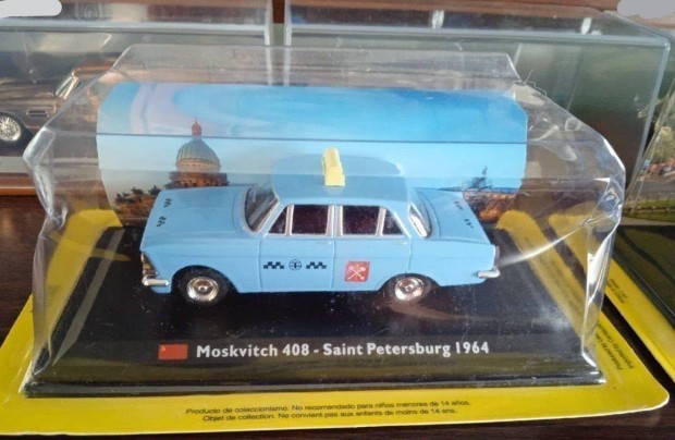 Moszkvics 408 Taxi kisauto modell 1/43 Elad