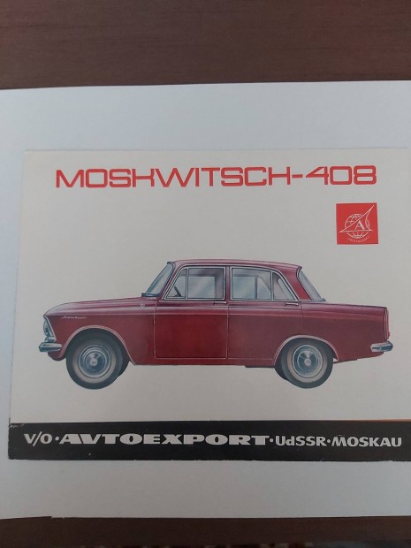 Moszkvics 408 eredeti Avtoexport prospektus 