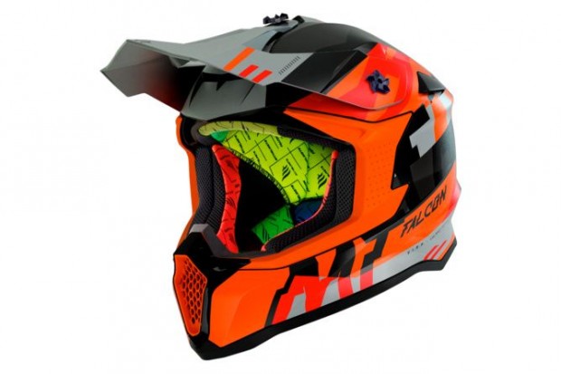 Motocross sisak MT Helmets Falcon Arya matt narancssrga S