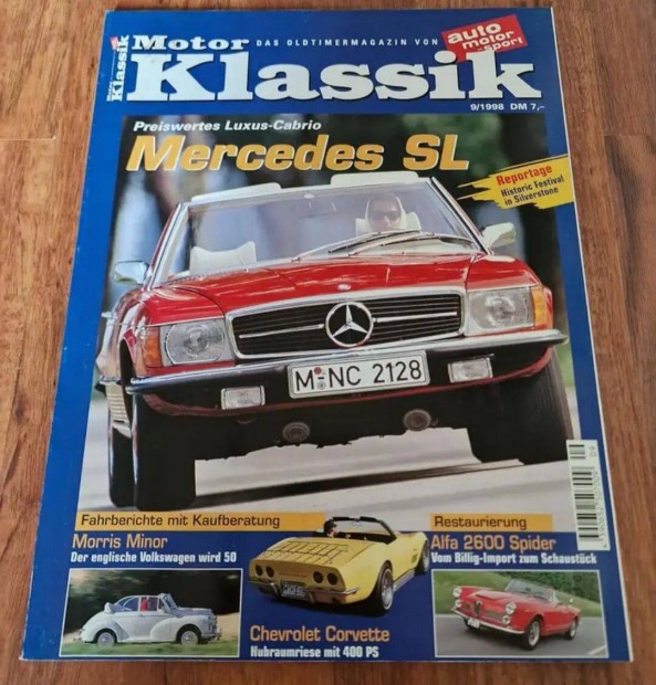 Motor Klassik Oldtimer Magazin 9/1998 Mercedes R107 SL Corvette C3