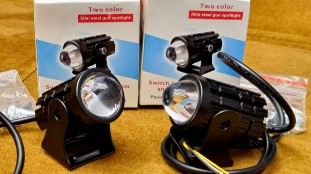 Motor autó LED lámpa 12V ködlámpa dupla Fény Szett sárga fehér