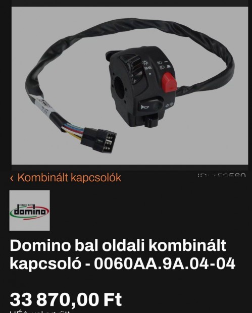 Motorkerkpr Domino bal oldali kombinlt kormnykapcsol