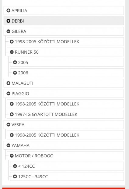Motorkerékpár első fékbetét, Aprilia, Derbi senda stb.