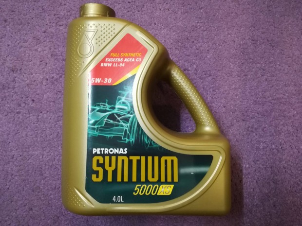 Motorolaj. Petronas syntium 5000XS. 5W30 4 liter. Apism ACEA C3