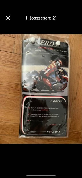 Motoros kesztyű s méret