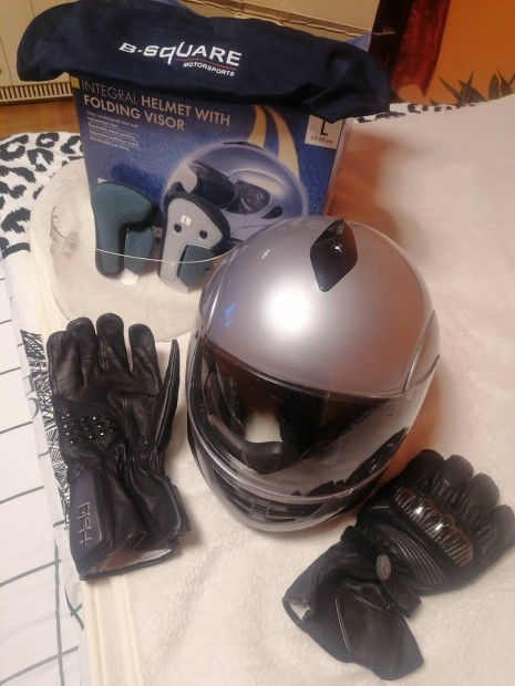 Motoros sisak + keszty� + plexi