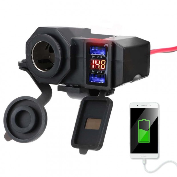 Motoros szivargyujtó és USB töltő aljzat